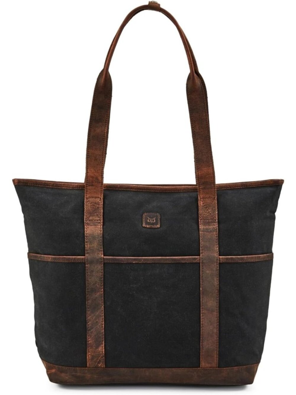Stylish Large Waxed Canvas & Leather Tote Bag for Women - Perfect Work Shoulder